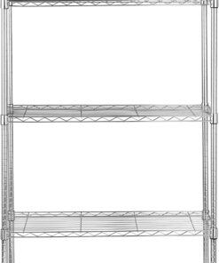 Amazon Basics - Unidad de Almacenamiento de 5 baldas con estantes Ajustables en Altura y Patas niveladoras, Peso máximo de 680 kg, Cromado, 35.6 cm x 91.4 cm x 182.9 cm (D x W x H)