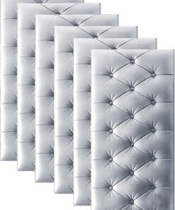 Paquete de 6 almohadillas de pared 3D, cojines adhesivos para cabecero, paneles tapizados para dormitorio, sala de estar y sala de juegos, protección de pared anticolisión