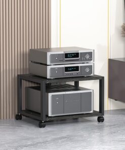 Soporte de Audio en Forma de Torre, Moderno Soporte para Medios de Audio y Video, Mueble de TV esquinero móvil con estantes de Almacenamiento, Soporte de Audio de pie para Sala de Juegos, sa