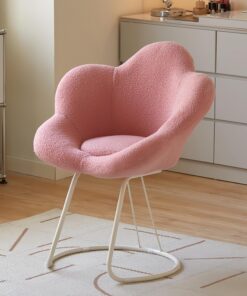 Silla De Maquillaje, Taburete De Tocador, Silla De Tocador, Silla Giratoria 360°, Altura Ajustable, Adecuada para Dormitorios, Tocadores, Baños Y Otros Decoraciones del Hogar,Rosado,White Feet
