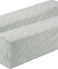 sourcing map 2 fundas elásticas para reposabrazos con patrón de diamante, fundas suaves para sillón reclinable, protector de sofá para silla, color gris claro