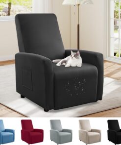 Bocguy Impermeables Fundas para Sillones Relax, Funda para Butaca Reclinable de 1 Plaza, Cubierta Elástica y Ajustable, Protector Impermeable para Sofá Individual (Gris Meteorito)
