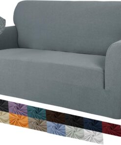 MAXIJIN Funda Creativa Jacquard para Sofá de 2 Plazas, Super Elástica Antideslizante para Sillón, Amigable con Mascotas, Protector Elástico de Muebles (2 Plazas, Gris Claro)