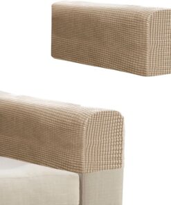2 fundas protectoras para sillón, fundas antideslizantes para reposabrazos de sofá, fundas gruesas para sofá, silla, sillón reclinable (arena clara)