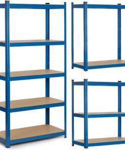 Humberg 4845 - Estantería para Cargas Pesadas (5 baldas, Tablero DM, 180 x 90 x 30 cm), Color Azul