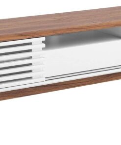 Mueble de TV Madera Oscura Blanco Estante almacenaje gestión de Cables Moderno Detroit