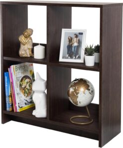 Iris Ohyama, Librería cubo / Estante abierto de madera / Mueble con 4 estantes / Estante abierto de madera, Modular, Diseño, Oficina, salón, escuela, biblioteca. - Wood Open Shelf - WOS-4 - Marrón
