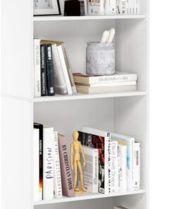 Furinno Biblioteca, Madera, Blanco, 5-Tier