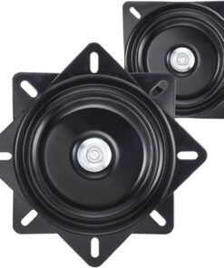 Uxcell Paquete de 2 taburetes de bar de 7 pulgadas, base giratoria de asiento con rodamiento de bolas, capacidad de 300 libras para taburete de bar, silla giratoria o reclinable, color negro