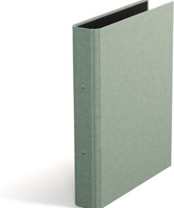 Bigso Box of Sweden RINGO - A4 Carpeta de 2 Nillas - Carpeta Estrecha de Cartón Prensado y Papel con Aspecto de Lino - Carpeta de Anillas para Documentos - Verde Menta