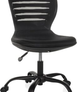 hjh OFFICE Silla de Oficina de diseño Silla giratoria de Oficina CASLA, ergonómica, Silla de Escritorio sin reposabrazos, fácil de Montar, Negra