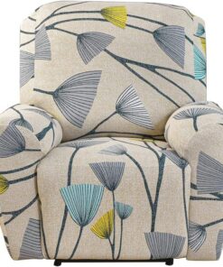 Funda para Sillón Reclinable Funda para Sillón Relax de Descanso 4 Piezas Cubierta de Sillón Funda Elástica para Sillón de Masaje Diente de León