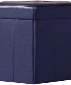 Taburete para pies Tocador Reposapiés Sofá Taburete, el hogar Puede Sentarse Banco de Almacenamiento Banco de Zapatos Taburete Hexagonal de Almacenamiento de PU Asiento de 43 × 39,