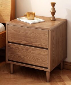 Mesita de Noche de Madera con 2 cajones de Almacenamiento, mesitas de Noche, mesitas de Noche, mesita de Noche for Almacenamiento en el Dormitorio, Muebles de Color Madera y Color Nogal (Color