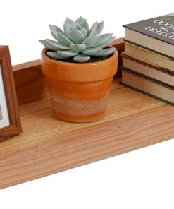 Relaxdays estantería de Pared, Al x An x F: 5 x 60 x 15 cm, Nogal, repisa Flotante para Marcos y decoración, Natural