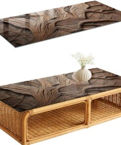 Tapa para Mesa de Centro 125x50 cm | Rectangular | Bordes Pulidos | Patrones picantes | Pies Antideslizantes | con Impresión Decorativa | para la Cocina y Salón | Vetro Temperato