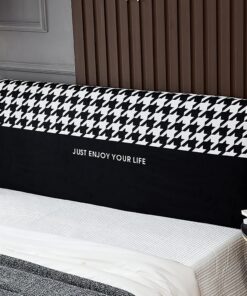 Funda para Cabecero de Cama,Cubierta para Cabecero de Cama 120/150/180/200/220 cm,Elástica para la Decoración del Dormitorio(A,220 cm/86.6 in)