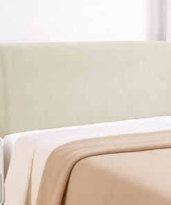 YSTELLAA Fundas Cabeceros, 150CM, Funda Cabecero Elástico, Universales Fundas para Cabeceros De Cama Antipolvo, Funda Protectora De Cabecera Modernas Lavable, Suave Y Resistente, Beige