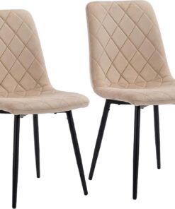 Relaxdays Silla Comedor, 2 Unidades, Terciopelo, Patas Metal, 120 kg, Beige | Salón y cocina, silla de cocina tapizada
