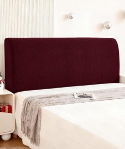 Ystyle Funda Cabecero Cama, Suave Fundas para Cabeceros De Cama Antipolvo, Cubierta De Cabecera Elástico Universales, Funda Protectora De Cabecera Modernas Color SóLido (150CM, Borgoña)