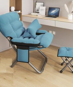 DOSSAE Sofá Perezoso sillón reclinable Tumbona Ajustable Juego de sillas de jardín Plegables de Gravedad Cero Silla Acolchada de Gravedad Cero con reposacabezas Sillones reclinables. (Color : Blauw)