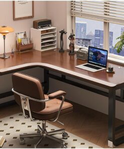 Escritorio Gaming De Madera Maciza En Forma De L con Borde Inclinado - Mesa Ordenador Ergonomica para Oficina En Casa, Rincón Estudio Trabajo para Estudiantes Y Gamers(B-Left,120x80x75cm)