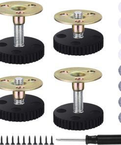 4 Sets Topes Ajustables Antivibración 33-40 mm para Cabecero y Cama | Soportes roscados telescópicos para cama, armario, silla y sofá, antivibración, estables y fáciles de ajustar