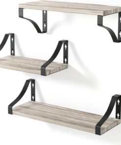 edihome, Estanteria Pared, Baldas Pared, 3 Niveles, Repisas Flotantes, Estantes de Pared de Madera Natural, Decoracion, Ideal para Salon, Dormitorio, Baño (Abedul)