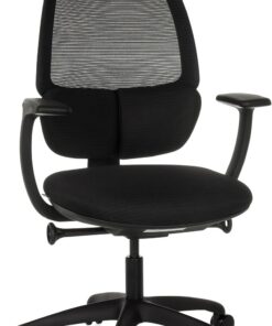 hjh OFFICE Silla de Oficina ergonómica RI-Cover Silla giratoria con Soporte Lumbar Ajustable, Respaldo Transpirable, Negro