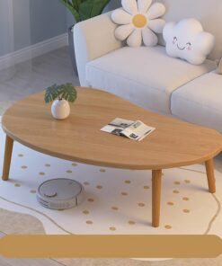Mesa Centro Baja,Mesita Lateral para Sofa,Mesas Auxiliares de Centro,Mesa de Salón,Mesa de Café,Sofá Sala de Estar Muebles,Mesa de Centro Convertible en Mesa de Comedor de Salón(Wood color,60x40x42cm)
