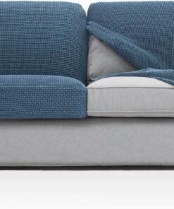 FAVERTI® Funda Super Elástica de cojín de sofá con Medidas Entre 50-85 cm por 45-70 cm y 10-20 cm de Alto | Modelo NOVELE | Funda de Asiento o Respaldo de sillón o sofá Celeste