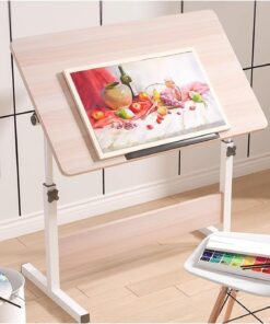 Mesa rodante para Oficina Mesita de Noche Plegable Que se Mueve hacia Arriba y Abajo con Ruedas for Pintar Escritorio computadora Simple Escritura