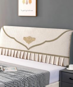 Funda Cabecero Cama Protector de Cubierta de la Cabecera Elástica(Curry,220cm)