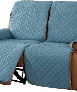 Funda for Silla Reclinable Relajante Funda Acolchada for Sofá Reclinable, Protectora Sillón Antiincrustante Antideslizante Protección De Sofá con Banda Elástica(BLU,2 Posti)