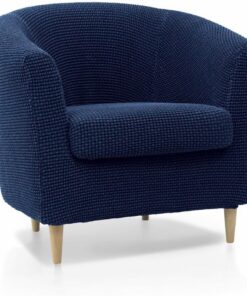 SOFASKINS® Funda para Sillon, Funda Sofa súper elástica, Funda para sofá con diseño Exclusivo, Transpirable y Duradera, Funda para sofá fácil de Colocar. Medidas 60-90 cm. Color Azul Marino