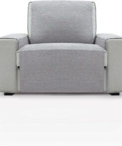 FAVERTI® Cubre Sillón 1 Plaza o sillón Relax de 55 cm | Modelo PEGO | Gris Claro | Chenilla Tacto Extra Suave, Protector sillón de Calidad Hecho en España con Material Reciclado