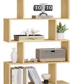 VASAGLE CUSTOS Colección - Biblioteca, Librería de 6 Niveles, Estantería de Exposición, Armario de Libros, Separador de Espacios, para Salón, Dormitorio, Estudio, Oficina, Roble Natural LBC061T70V1