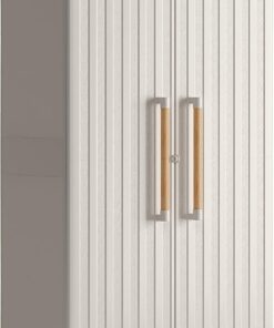 Keter Armario Groove Alto, Amario Alto de almacenaje, Resina,2 Puertas y 3 baldas Regulables en Altura, Color Beige, 180 x 80 x 45 cm