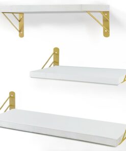 ZVZM Estanteria de Pared Madera, Baldas Flotantes Pared, 3 Niveles Repisas Estante de Pared, Estantería Pared, Estantes Flotantes, Decoración Pared Salon, Dormitorio, Baño, Cocina
