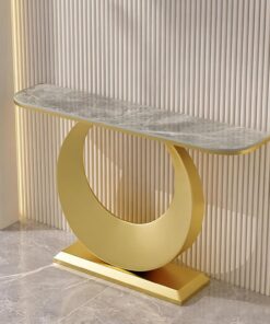 Mesa Consola Estrecha, Tablero De Piedra Sinterizada Mesa De Entrada | Mesa Recibidor De Fácil Montaje, Con Función De Almacenamiento, Para Pasillo, Sala De Estar(D,100x80cm/39.4x31.5in)