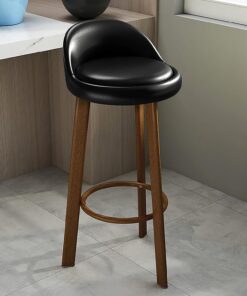 Madera Alto Heces de Contador,27 Pulgadas Alto Anti-Resbalón Bar Taburete Redonda Taburete Moderna Heces de Altura Asiento Cómodo Cocina Contador Bar,Black a,High 70cm(27inch)