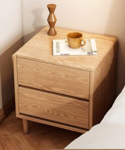 Mesita de Noche de Madera con 2 cajones de Almacenamiento, mesitas de Noche, mesitas de Noche, mesita de Noche for Almacenamiento en el Dormitorio, Muebles de Color Madera y Color Nogal (Color