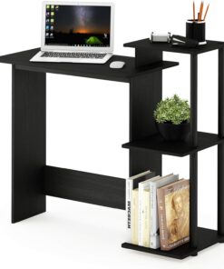 Furinno Efficient Escritorio De Computadora, Madera, Americano/Negro, 39.62 x 100.58 x 85.34 cm