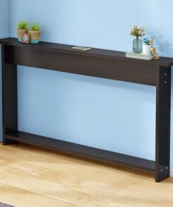 Mesa Consola Madera Estrecha y Larga para Detrás del Sofá Mesa Rectangular Madera contra la Pared Mesa Delgada para Parte Trasera del Sofá(Black,120 * 15 * 65cm/47.2 * 5.9 * 25.6in)