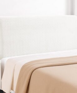 YSTELLAA Fundas Cabeceros, 150CM, Funda Cabecero Elástico, Universales Fundas para Cabeceros De Cama Antipolvo, Funda Protectora De Cabecera Modernas Lavable, Suave Y Resistente, Blanco