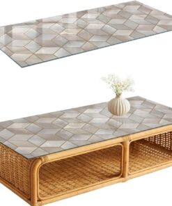 Tapa para Mesa de Centro 125x50 cm | Rectangular | Bordes Pulidos | patrones en tonos pastel | Pies Antideslizantes | con Impresión Decorativa | Vetro Temperato | para la Cocina y Salón