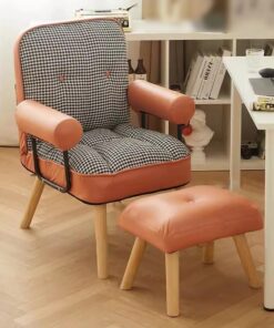 Sillón reclinable Moderno con reposapiés, sofá Individual, sillón para Sala de Estar, Oficina, balcón, Patas de Madera Maciza, cómodo sillón de Lectura para Adultos.