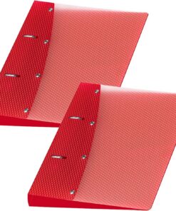 VELOFLEX - Carpeta de anillas Diamond A5, 2 anillas de 20 mm, roja, 2 uds. | De plástico PP, parte frontal transparente, mecanismo de 2 anillas con una altura de llenado de 20 mm y textura Diamond