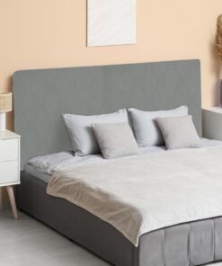 sourcing map Funda protectora elástica para cabecero de cama, tela jacquard de 79 pulgadas, a prueba de polvo, para decoración de dormitorio de tamaño King, color gris oscuro