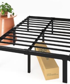 Zinus Caleb - Estructura de Cama con Plataforma de Metal de 36 cm de Altura, Estructura de Acero, Plegable, Almacenamiento Debajo de la Cama, fácil Montaje, Cama Doble
